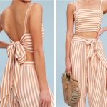 Faithfull the Brand Fortelina Nude Striped Tie-Back Crop Top Photo 1
