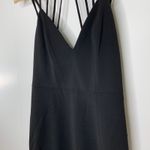 NBD Victory Black Vneck Strappy Mini Dress Womens Medium Photo 6