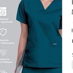 landau Ladies Natural Flare Leg Scrub Pant 8335 Blue Size M Photo 5