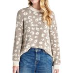 Splendid Leopard Eyelash Knit Sweater M Fuzzy Jacquard Cozy Fall Layer Photo 2