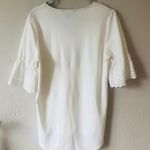 Isaac Mizrahi Scalloped Eyelet 3/4 Sleeve Tunic White Large Photo 1
