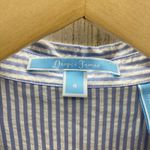 Draper James Cherry Girl Orchard Shirt Dress Women 4 Blue White Cotton Pockets Photo 3