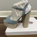 Jessica Simpson Blue Denim Ameeka Platform Sandal High Heel Shoe Size 10 Photo 9