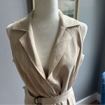 Lafayette 148 New York Sleeveless Trench Coat Dress Khaki Tan 100% Cotton Size 6 Photo 1