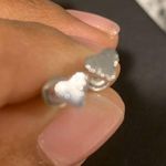 Mini Heart Earrings Dipped In White Gold! So Cute And dainty! Brand new! Silver Photo 2