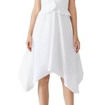 Proenza Schouler  Textured Off-White Dress 10 Cotton Silk Peplum Handkerchief Hem Photo 1