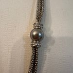 Y2K GL Paris Silver Mesh Rhinestone Bead Necklace Vintage Guy Laroche Style Photo 3