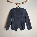 Donna Karan  blue and black patterned asymmetrical blazer jacket Photo 5