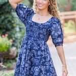 Free People  Dear Delilah Mini Dress in Blue Skies Combo Photo 0
