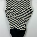 MiracleSuit  One Piece Swimsuit Size 16 Black Ivory Striped Sculpting Control Photo 0
