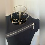 Adrienne Vittadini  black short sleeve dress with zipper details size small Photo 8