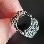 Obsidian stone S925 silver men women ring size 7 Photo 5