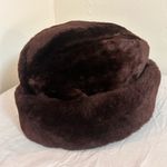 1960’s Fur Cavanagh Hats New York Vintage Pillbox Hat – Quilted Satin (LARGE) Brown Photo 1