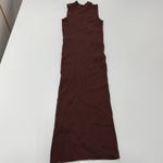 ZARA  Dress Womens Small Brown Ribbed Knit Sleeveless Midi Bodycon Photo 2