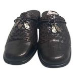 Brighton Franki Basket Weave Vero Cuoio Leather Heel Clogs Mules Brown Size 8.5 Photo 0