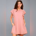 Lulus  Lookin' Cute Mauve Pink Short Sleeve Shift Dress Size Small Photo 1