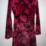 Chelsea and Violet  Crimson velvet Rose Long Sleeve Dress Photo 0