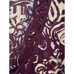 Belissimo New York Womens Purple White Print V Neck Lace Trim Tunic Top 2X Photo 4