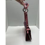 Guess Vintage Y2K Pink Faux Alligator Croc Tweed Baguette Shoulder Bag Photo 2