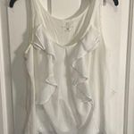 New York & Co. White Ruffled Blouse Photo 0
