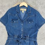 Desert Diva by Sherry Holt Vintage 90s Cotton Denim Maxi Dress Belted Western M Blue Size M Photo 3