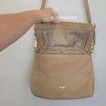Margot Robbie Fold Over Taupe Leather Crossbody Bag Photo 3