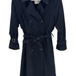 Jones New York long Trench Coat charcoal Black wool removable liner size L chic Photo 0