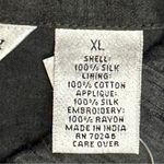 Laura Ashley  Womens Sz XL Silk Black And Blue Reef Embroidered Butterfly Jacket Photo 3