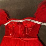 Women’s Red Prom Party Formal Dress With Corset Back and Leg Slit Size 10 NWOT Red Photo 11