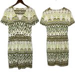 Etro Sheath Dress Short Sleeve Abstract Print Green Size 10 Photo 1