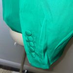Spring + Mercer Emerald Green Satin Blazer in Large | Tailored One Button Photo 5