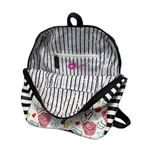 Betsey Johnson Luv Betsey White and Pink Black Striped Backpack Photo 3