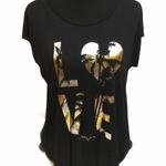 Betsey Johnson  Love T-Shirt, Black, Gold, Small Photo 6