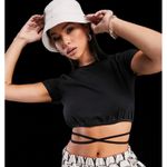 New AsYou Tie Waist Cropped Crewneck Short Sleeve T Photo 3