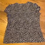 East 5th  Women’s XL Short Sleeve Animal Print Top Embellished Neckline Leopard Photo 1