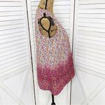 Art & Soul Shit Top Blouse Floral Ombre Ruffle Cap Sleeve Pink White Small Photo 2