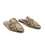 Sam Edelman Evelan Chain Loafer Mule Wheat Multi Leather Snakeskin Print Size 9 Photo 1