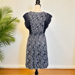 Juicy Couture  Navy Blue & White Paisley Ruffle Sleeve Dress - Size P Photo 10