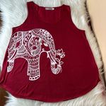 L.A Soul Boho Elephant Flowy Tank Size Medium Red Photo 10