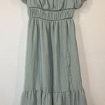 ASTR The Label Sage Green Off The Shoulder Midi Dress Small Photo 0