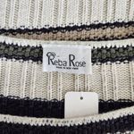 American Vintage Vintage Reba Rose 90s Ribbed Knit Cream Striped Sweater Long Sleeve Neutral M Photo 8