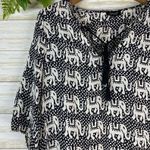 Tolani  Elephant Painted Paisley Silk Tunic Photo 1