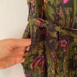 Anthropologie ett:twa Black Green Gold Floral Short Sleeve Jumpsuit Women size 4 Photo 7