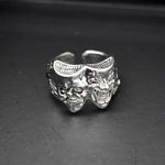 Gothic Joker Mask Ring Silver Size 8 Photo 6
