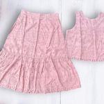 Loft eyelet cotton skirt set blush pink Sz L or 12 Photo 4