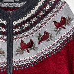 Vintage cardinal embroidered sweater cardigan • grandma’s favorite • 90s 80s Size XL Photo 4