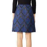 Slate + Willow  Women's Blue Metallic Jacquard Crew Neckline Mini Dress Size 8 Photo 1