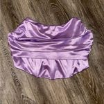 Lavender Satin Strapless Top Purple Size M Photo 0