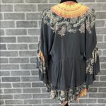 Free People  Bohemian Floral V-Neck Women's Top - Gray and Yellow Women’s Medium Photo 6