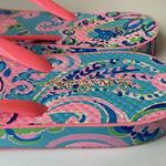 Lilly Pulitzer Women's POOL FLIP FLOP Sandals Blue Horizon Jungle size 9/10 Photo 2
